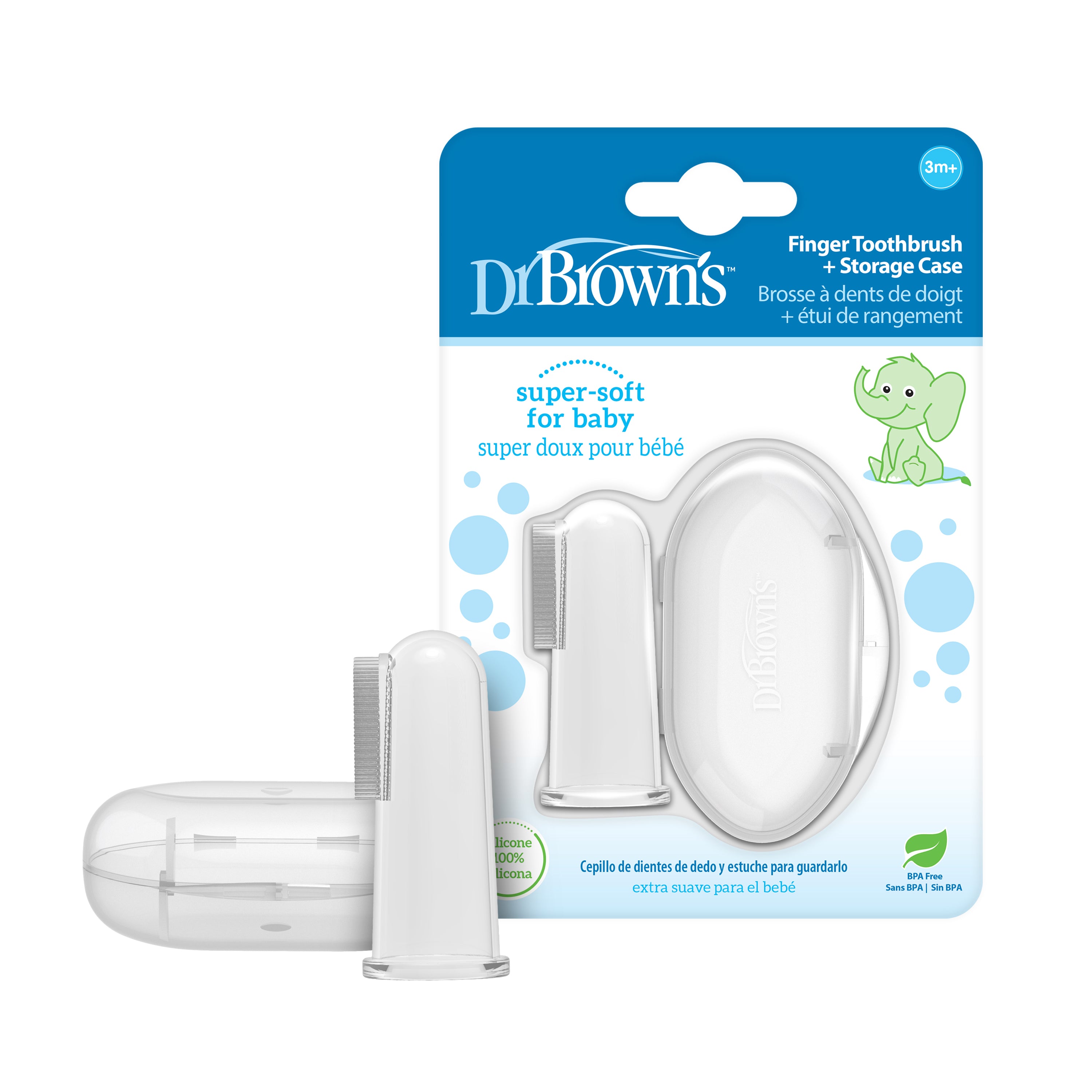 Silicone Finger Toothbrush w/ Case, 1-Pack
